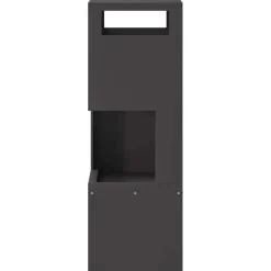 vidaXL Vuurkom Zwart 35 x 35 x 100 cm weervast staal