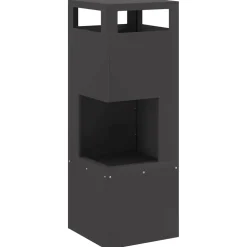 vidaXL Vuurkom Zwart 35 x 35 x 100 cm weervast staal