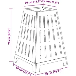 vidaXL Vuurkom Zwart 75 x 75 x 28 cm weervast staal