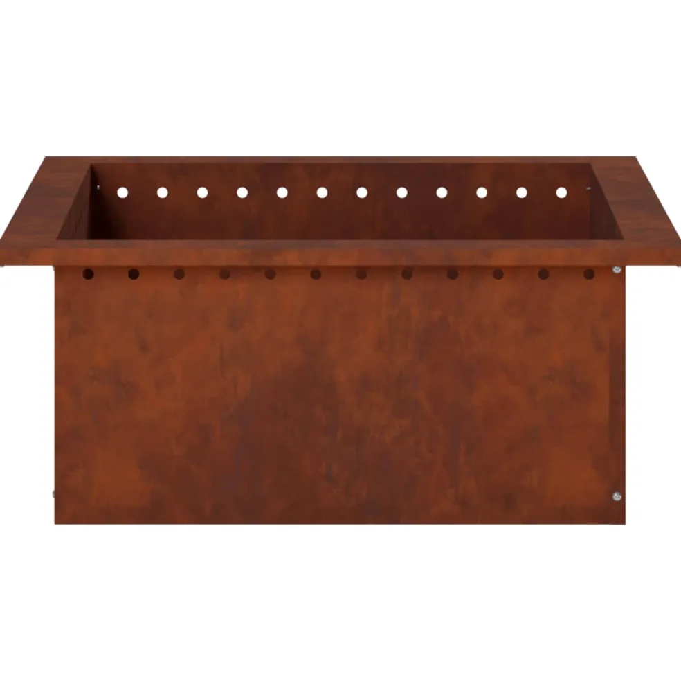 vidaXL Vuurkorfring Roestkleurig 60 x 60 x 25 cm weervast staal