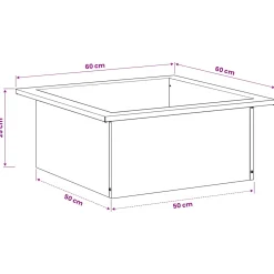 vidaXL Vuurkorfring Zwart 90 x 90 x 25 cm Staal