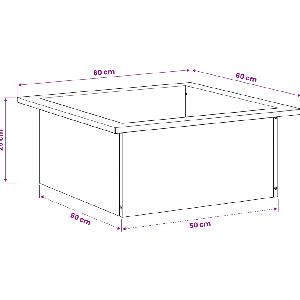 vidaXL Vuurkorfring Zwart 90 x 90 x 25 cm Staal