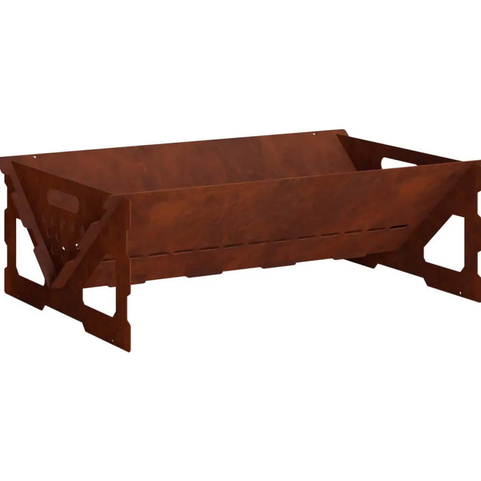 vidaXL Vuurkorf Roestkleurig 60 x 40 x 20 cm weervast staal