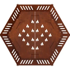 vidaXL Vuurkorf Roestkleurig 60 x 60 x 18 cm weervast staal