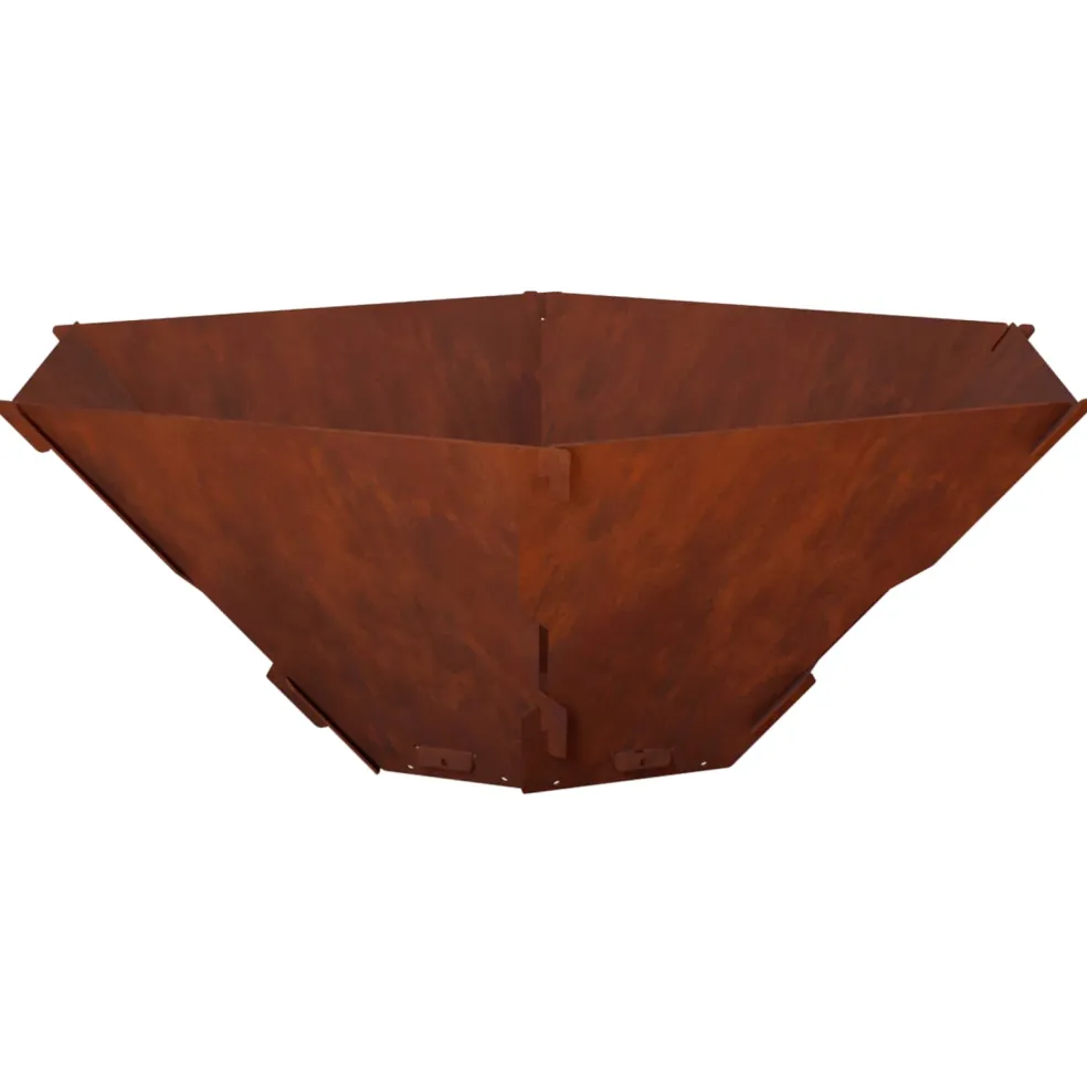 vidaXL Vuurkorf Roestkleurig 58,5 x 51,5 x 19,5 cm weervast staal