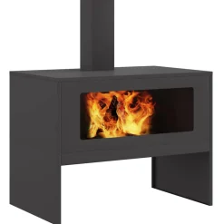 vidaXL Vuurkorf Zwart 80 x 50 x 96 cm Koudgewalst staal
