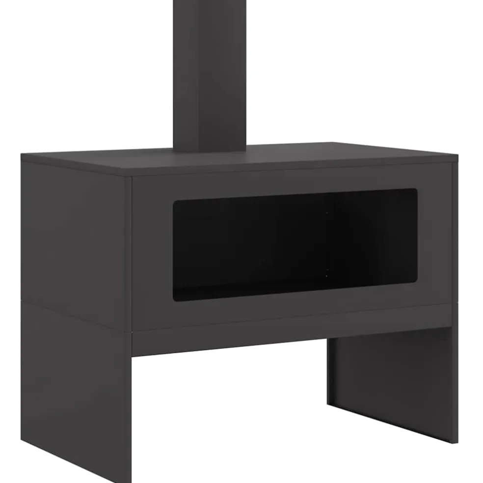 vidaXL Vuurkorf Zwart 80 x 50 x 96 cm Koudgewalst staal