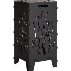 vidaXL Vuurkorf Zwart 47 x 38 x 75 cm Staal