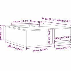 vidaXL Vuurkorf Zwart 100 x 100 x 30 cm weervast staal