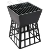 vidaXL Vuurplaats en barbecue 2-in-1 34x34x48 cm staal