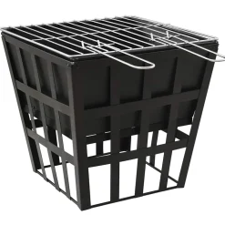 vidaXL Vuurplaats en barbecue 2-in-1 34x34x48 cm staal