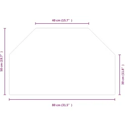 vidaXL Vuurplaats Glazen Plaat Transparant 80 x 50 cm Glas
