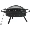 vidaXL Vuurplaats met pook XXL 70 cm staal