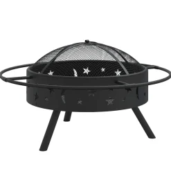 vidaXL Vuurplaats met pook XXL 70 cm staal