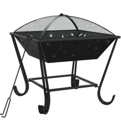 vidaXL Vuurplaats met pook XXL 50 cm staal