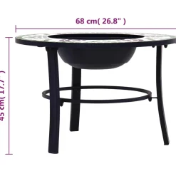 vidaXL Vuurschaal mozaïek 68 cm keramiek groen