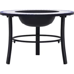 vidaXL Vuurschaal mozaïek 68 cm keramiek blauw en wit