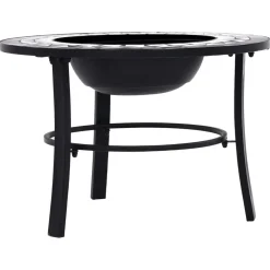 vidaXL Vuurschaal mozaïek 68 cm keramiek zwart en wit