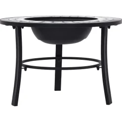 vidaXL Vuurschaal mozaïek 68 cm keramiek zwart en wit