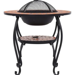 vidaXL Vuurtafel mozaïek 68 cm keramiek terracottakleurig