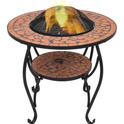 vidaXL Vuurtafel mozaïek 68 cm keramiek terracottakleurig