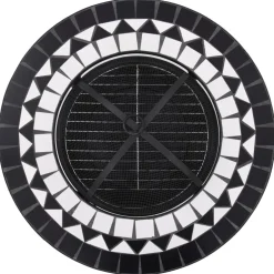 vidaXL Vuurtafel mozaïek 68 cm keramiek zwart en wit