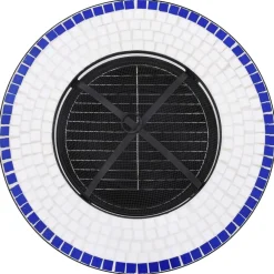 vidaXL Vuurtafel mozaïek 68 cm keramiek blauw en wit