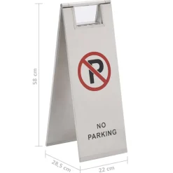 vidaXL Waarschuwingsbord niet parkeren inklapbaar roestvrij staal