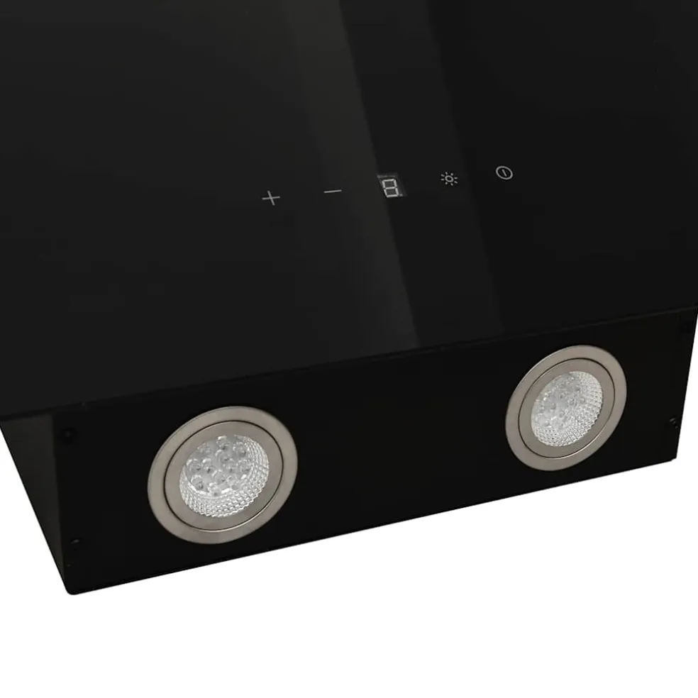 vidaXL Wandafzuigkap 60 cm staal en gehard glas zwart