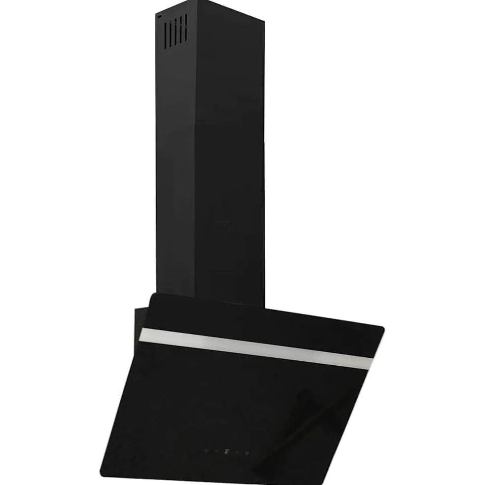 vidaXL Wandafzuigkap 60 cm staal en gehard glas zwart