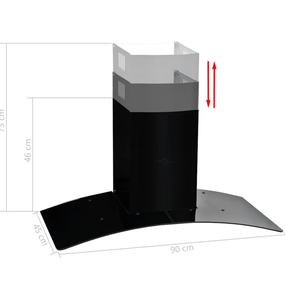 vidaXL Wandafzuigkap 756 m³/u 90 cm roestvrij staal zwart
