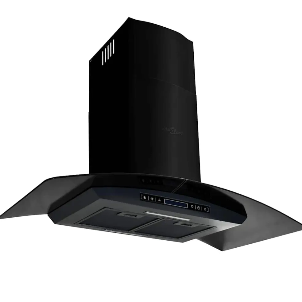 vidaXL Wandafzuigkap 756 m³/u 90 cm roestvrij staal zwart