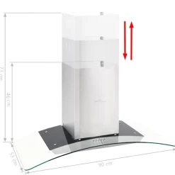 vidaXL Wandafzuigkap 756 m³/u LED 90 cm roestvrij staal