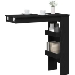 vidaXL Wandbar Tafel 102 x 45 x 103,5 cm Bewerkt hout Zwart Eiken