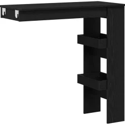vidaXL Wandbar Tafel 102 x 45 x 103,5 cm Bewerkt hout Zwart Eiken