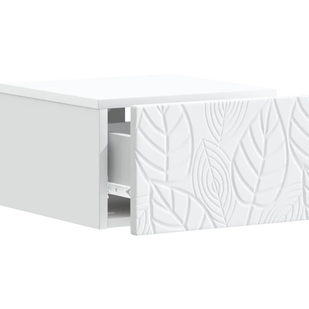vidaXL Wandbeugel Bedkast Wit 49 x 34,5 x 20 cm Bewerkt hout