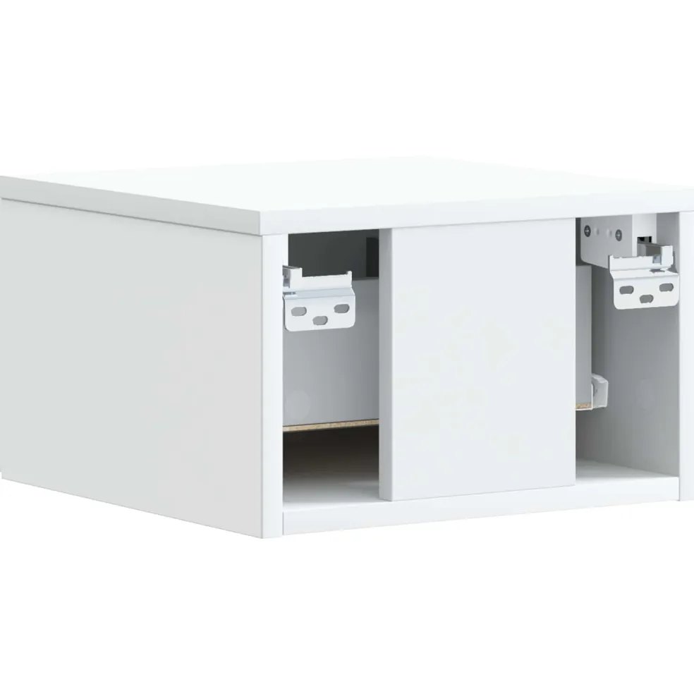 vidaXL Wandbeugel Bedkast Wit 49 x 34,5 x 20 cm Bewerkt hout