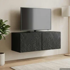 vidaXL Wandbeugel TV-kast 59,5 x 41 x 30 cm Zwart Bewerkt hout