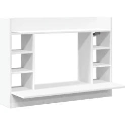 vidaXL Wandbureau 105x48x75 cm bewerkt hout wit