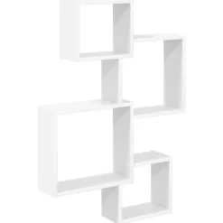 vidaXL Wand Cube Planken Muurmontage Wit 64 x 13,5 x 91,5 cm