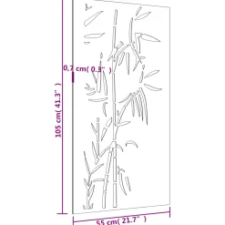 vidaXL Wanddecoratie tuin bamboe-ontwerp 105x55 cm cortenstaal