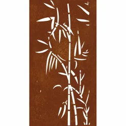 vidaXL Wanddecoratie tuin bamboe-ontwerp 105x55 cm cortenstaal