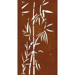 vidaXL Wanddecoratie tuin bamboe-ontwerp 105x55 cm cortenstaal