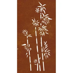 vidaXL Wanddecoratie tuin bamboe-ontwerp 105x55 cm cortenstaal