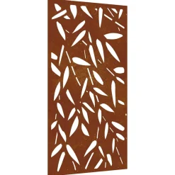 vidaXL Wanddecoratie tuin bamboebladontwerp 105x55 cm cortenstaal