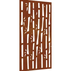 vidaXL Wanddecoratie tuin bamboe-ontwerp 105x55 cm cortenstaal
