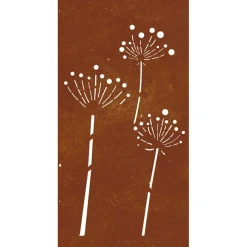 vidaXL Wanddecoratie tuin bloemenontwerp 105x55 cm cortenstaal