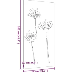 vidaXL Wanddecoratie tuin bloemenontwerp 105x55 cm cortenstaal