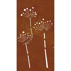 vidaXL Wanddecoratie tuin bloemenontwerp 105x55 cm cortenstaal