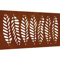 vidaXL Wanddecoratie tuin bladontwerp 105x55 cm cortenstaal